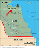 map of movement of the 2d Reconnaissance Battalion on February 26, 1991