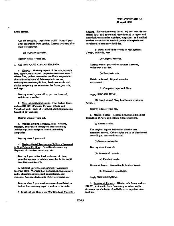 Secretary of the Navy Instruction 5212.5D