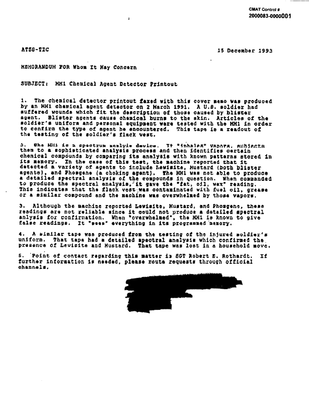 Memorandum from US Army Intelligence Center, Combat Support Branch, Subject: 