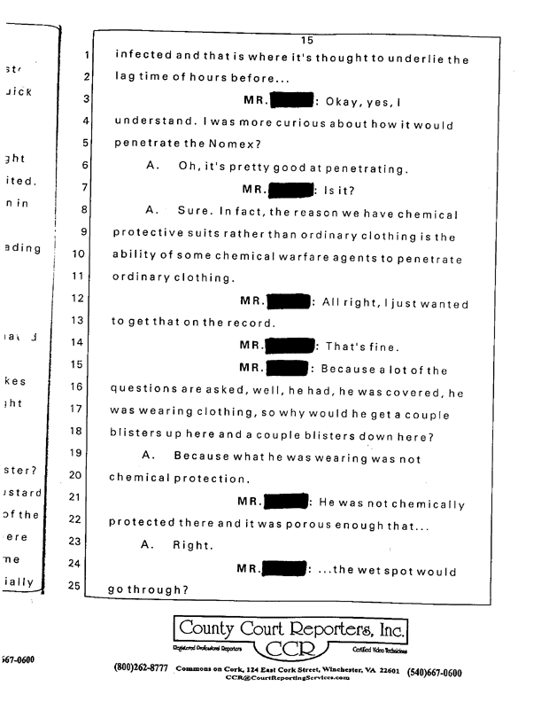 Special Assistant for Gulf War Illnesses, Interview of Colonel Michael A. Dunn, M.D., July 13, 1999