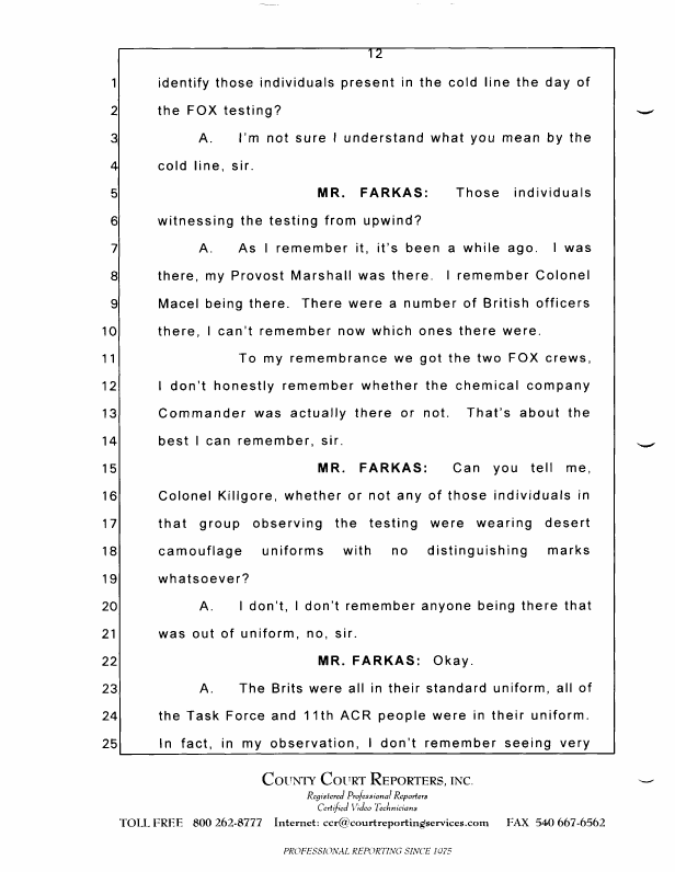 Interview with Lieutenant Colonel Don W. Killgore, October 15, 1997