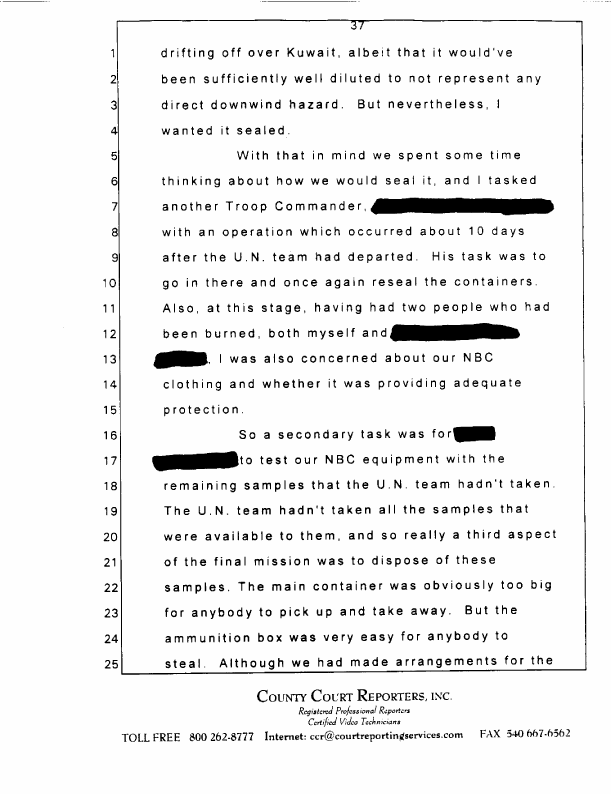  Interview with Major Jonathan Watkinson, October 16, 1997