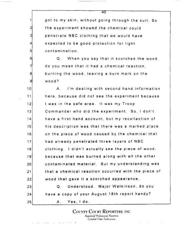  Interview with Major Jonathan Watkinson, October 16, 1997