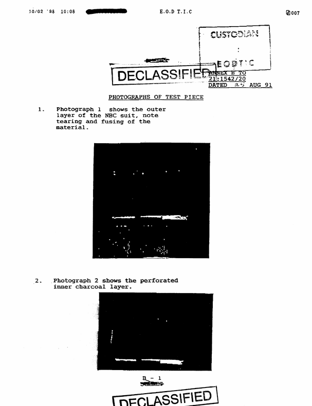 Report from 21st EOD Squadron Group, Subject:�Report on the Resealing of the Salabiyah Chemical Container,� August 25, 1991