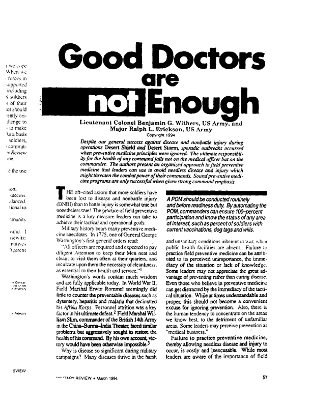 Withers, Benjamin G, and Ralph L. Erickson, 