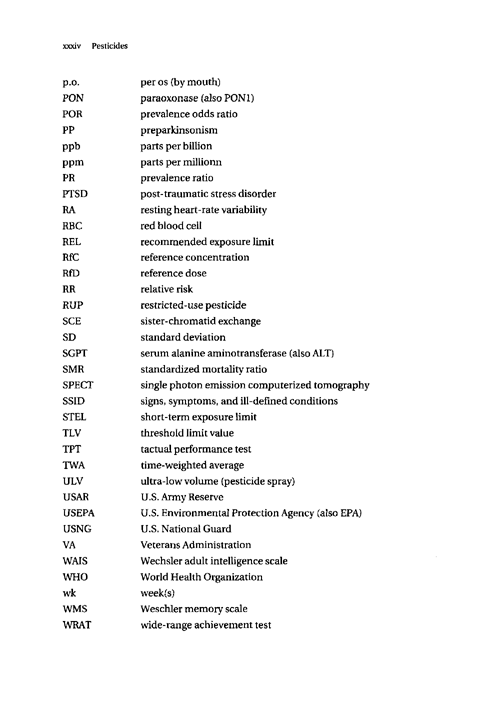 Cecchine, G., BA Golomb, LH Hilborne, DM Spektor, and C.R. Anthony, A Review of the Scientific Literature as it Pertains to Gulf War Illnesses: Pesticides, RAND, Volume 8: June 2000.