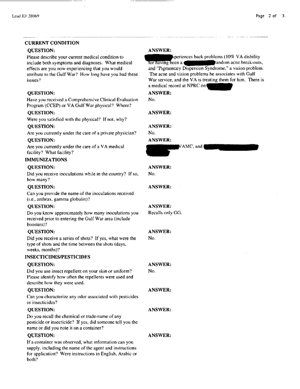 Lead Sheet #28069, Interview with airman, October 17, 2000.