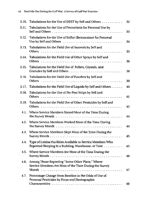   Fricker, R.D, E. Reardon, D.M. Spektor, S.K. Cotton, J. Hawes-Dawson, J.E. Pace, and S. D. Hosek, �Pesticide Use During the Gulf War: A Survey of Gulf War Veterans,� RAND, 2000.