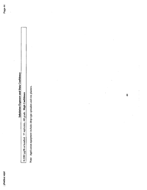   US Environmental Protection Agency, EPA Office of Pesticide Programs, �PHED Surrogate Exposure Guide,� August 1998.
