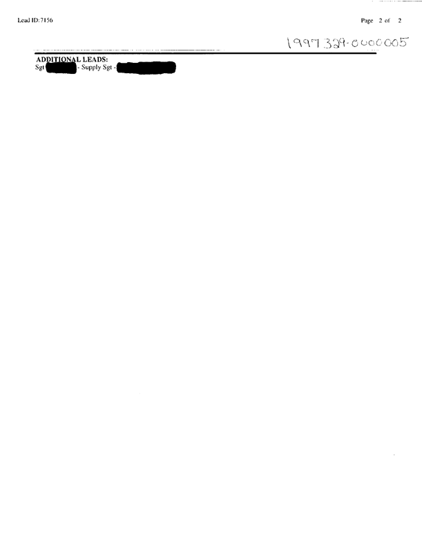 Lead Sheet #7156, Interview with 47th Ordnance Detachment veteran, November 25, 1997, p. 1