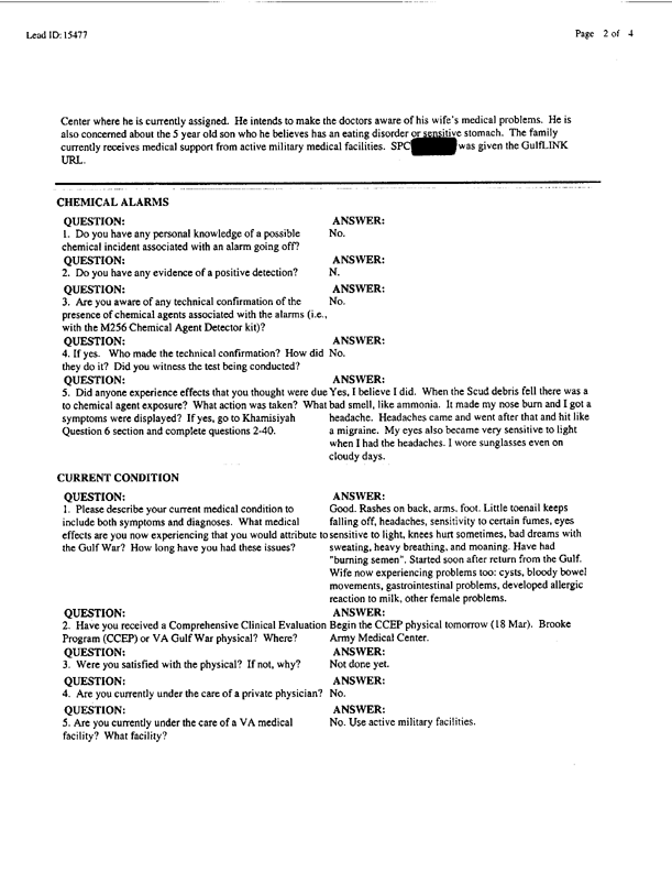 Lead Sheet #15477, Interview with 1072nd Refueling Wing (Provisional) airman, March 18, 1998.