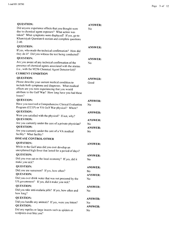   Lead Sheet #18781, Interview with 35th Tactical Fighter Wing pest controller, February 22, 1999.