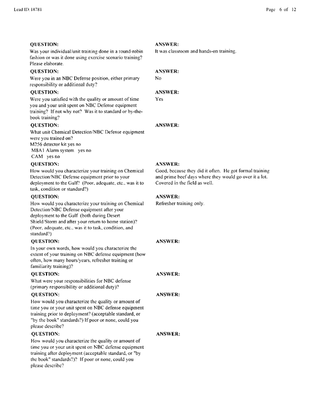  Lead Sheet #18781, Interview with 35th Tactical Fighter Wing pest controller, February 22, 1999.