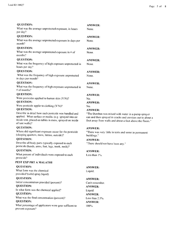   Lead Sheet #18827, Interview with 834th Civil Engineering Squadron King Fahd International Airport pest controller, September 3, 1998.