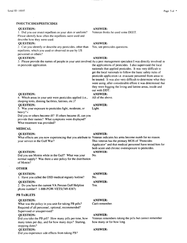   Lead Sheet #18845, Interview with 35th Tactical Fighter Wing pest controller, September 2, 1998.