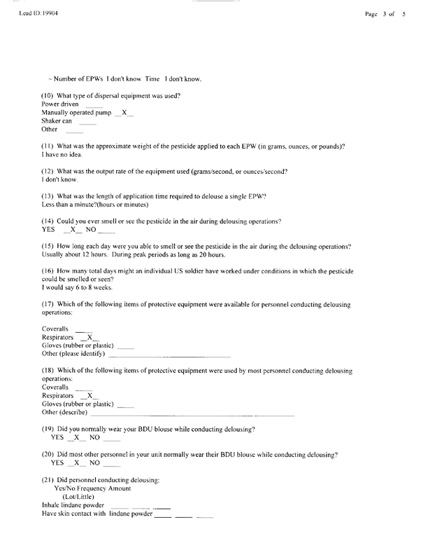   Lead Sheet #19904, Interview with 301st Military Police Camp veteran, December 9, 1998.
