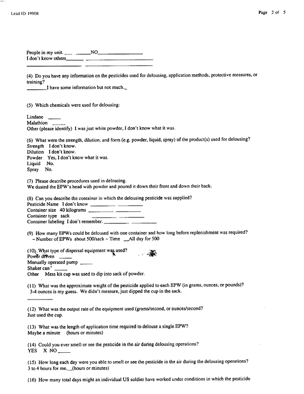 Lead Sheet #19908, Interview with 301st Military Police Camp veteran, November 4, 1998, p. 3.