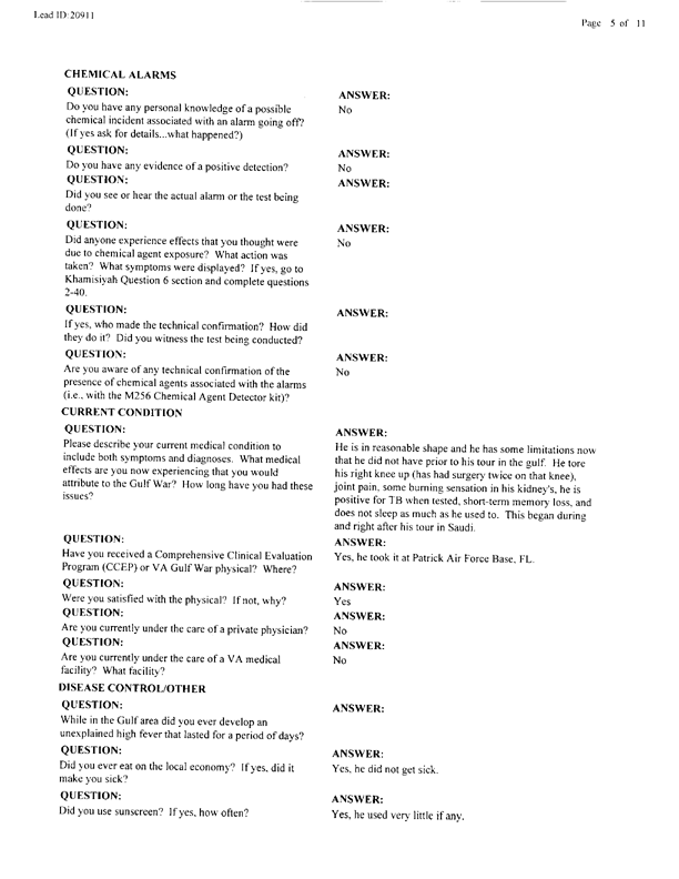 Lead Sheet #20911, Interview with 301st Military Police Camp veteran, January 6, 1998, p. 3.