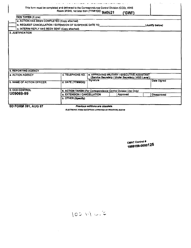 Letter from French Defense Minister to US Secretary of Defense, Subject: �Unofficial Translation� of fact sheet on uses of insecticides or insect repellents by French troops during Operation Daguet, June 7, 1999.