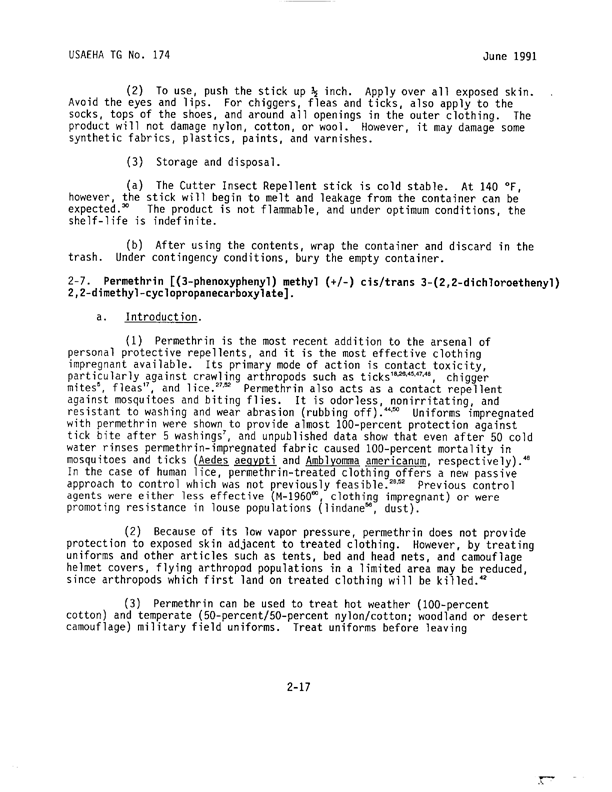   Coulston International Corporation, Label with Directions for Use for Permethrin Arthropod Repellent, Easton, PA, May 1990.